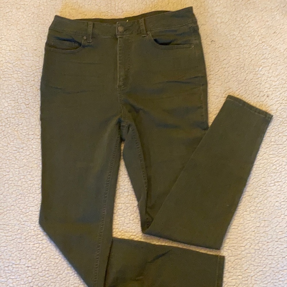 Dip High Rise Skinny size 12 stretch denim - olive / army green